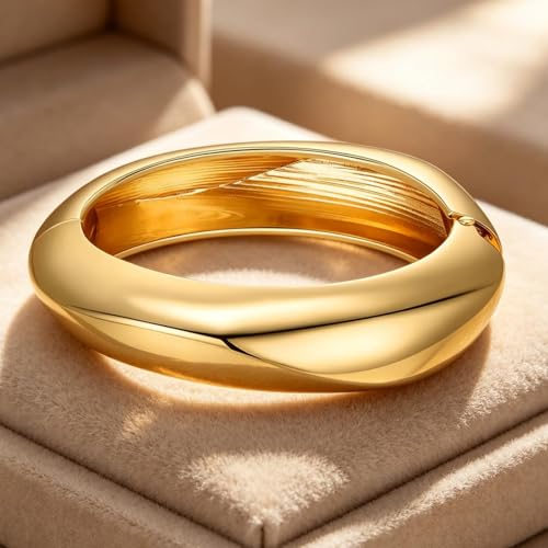 Image of MTINEAPS Gold Bangle Bracelets for Women Teens Trendy Chunky Adjustable Twist Cuff Bracelet Jewelry Gifts