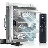Amico 12 Inch Shutter Exhaust Fan with Remote,Energy Efficient &Quiet 25W DC Motor 1200 CFM Wall Mount Ventilation Fan for Garage,Greenhouse,Attic&Chicken Coop,9-Speed Adjustable,Plug In,Timer,FCC