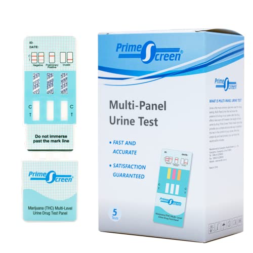 Prime Screen Marijuana (Thc) Multi Level Home Urine Test Kit-Highly Sensitive Thc 3 Level Drug Test Kit- Detecting Any Form Of Thc Cannabis Test At 15 Ng/Ml, 50 Ng/Ml, And 100 Ng/Ml - [5 Pack] #TOP11