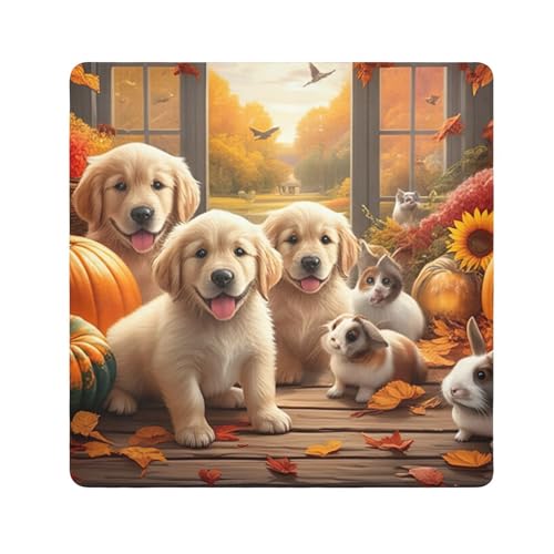 ODAWA Protective Camera Lens Wrap Autumn Golden Retriever Puppies Self Adhesive Cloth 17.7