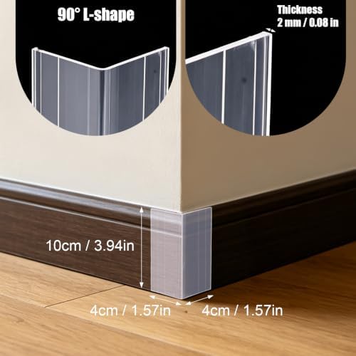 Gosknor 10pcs 4 Inch Self Adhesive Wall Corner Protectors (Transparent) — 사진 4