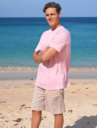 PINSPARK Men's T-Shirts Pack of 5 Moisture Wicking Shirts for Men Quick Dry Work Shirt Plain Loose Fit Crewneck Casual Tees — view 5