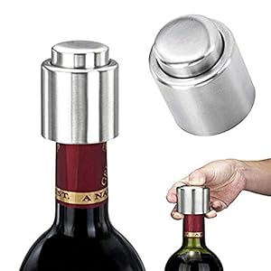 Wijnflesdop 2 stuks van roestvrij staal lege wijnfles gesloten stopper vacuümpomp Sealer bar stopper Fit 750 ml fles 4 x 5 cm Het beste cadeau voor wijnliefhebbers