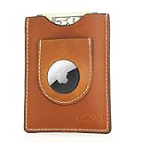 KOTBARLI Airtag Wallet Holder Airtag Wallet Case Minimalist Slim Leather Wallet for Men Compatible...