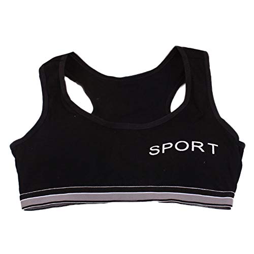 Youmymine New Teen Kids Girls Underwear Bra Vest Children Underclothes Sport Undies Clothes (10-15 Year, Black)