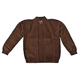 100% Alpaca Wool Alpaca Basics Boys Handmade 100% Alpaca Wool Full Zip Sweater (Brown, 10)