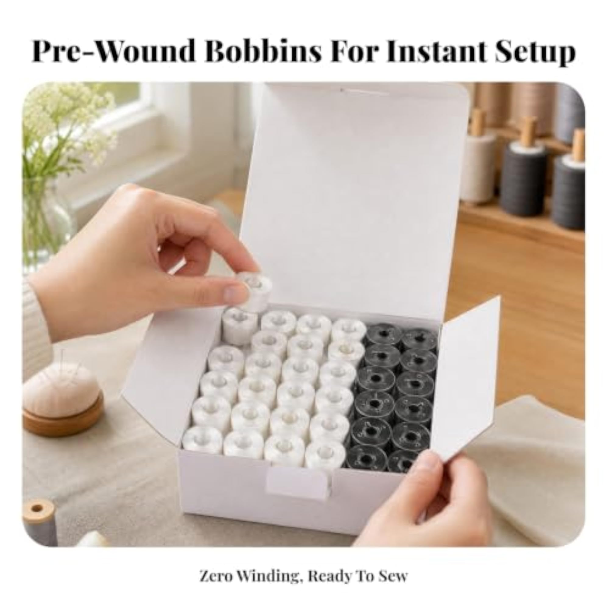 144 Pieces Oil-Resistant Polyester Embroidery Bobbin Thread Set