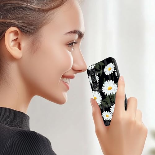 GFEWYTJYJ for Galaxy S25 Case,Fashion Shock-Absorption Flexible TPU Bumper Soft Rubber Protective Phone Case Cover for Samsung Galaxy S25 6.2" 2025,White Daisy Flower - image 3