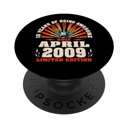 15 Cumpleaños 15 Años Guitarrista Amante de la Música Nacido Abril 2009 PopSockets PopGrip Intercambiable