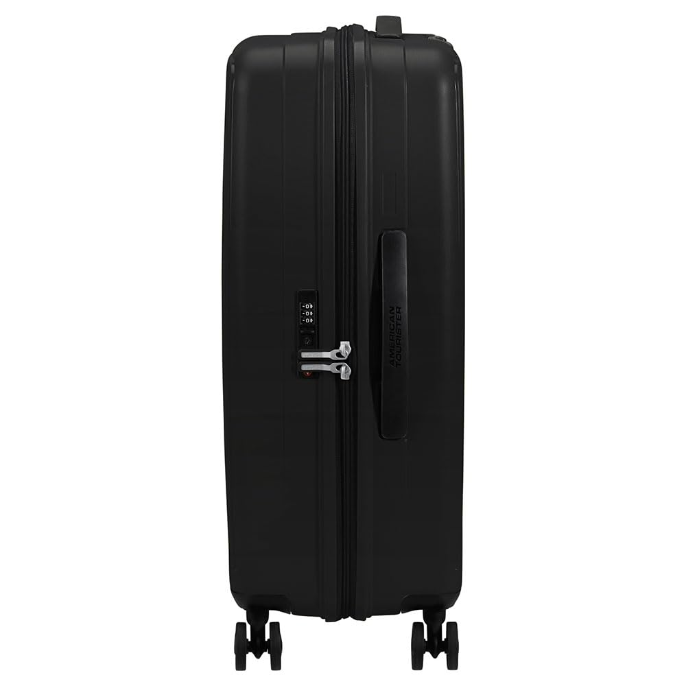 American Tourister Sztywny wózek w rozmiarze M, wykonany z polipropylenu (PP), wytrzymały i odporny na zarysowania. Bardzo praktyczny i super lekki, ma dwie duże przegrody, przegrodę w górnej komorze