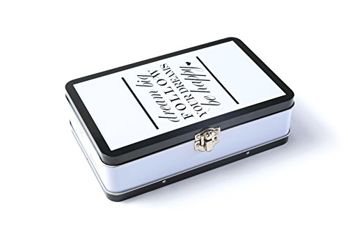 Image of DAHO Metal Storage Box with Hinge for Office, School, Home, Makeup, Arts & Crafts and Accessories (Follow Your Heart)
