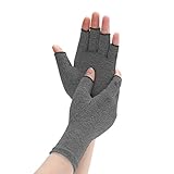 Arthritis Compression Gloves Relieve Pain from Rheumatoid, RSI, Carpal Tunnel, Rheumatiod, Tendonitis, Hand Gloves Fingerless for Dailywork - Open Finger (Gray, S)