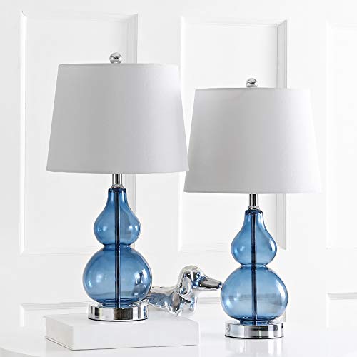 Safavieh Brisor Blue Chrome Double Gourd Lamp Set #TOP11
