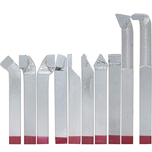 10 Piece Carbide Tool Carbide-Tipped Tool Bit for Straight Turning, Right Hand, 3/8