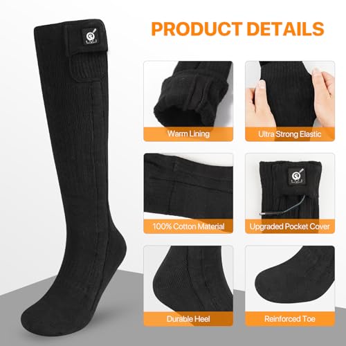 image for SNOW DEER Upgraded Heated Socks 7.4V 2200MAH Electric Rechargeable Bat