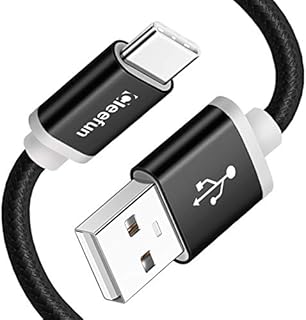CLEEFUN USB A to USB C Cable [1.8M, 2-Pack], Durable Nylon Braided 3A Type C Fast Charging Charger Lead Compatible with Samsung Galaxy S10 S9 S8 S20 Plus S10e, A20e A21s A51 A50 A70, G8 G7 G6+