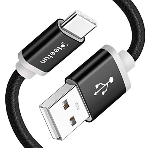 CLEEFUN USB C Cable [1.8M, 2-Pack], Durable Nylon Braided USB A to Type C Fast Charging Charger Lead Compatible with Samsung Galaxy S10 S9 S8 S20 S21 S22 S23 Plus S10e, A20e A21s A51 A50 A70