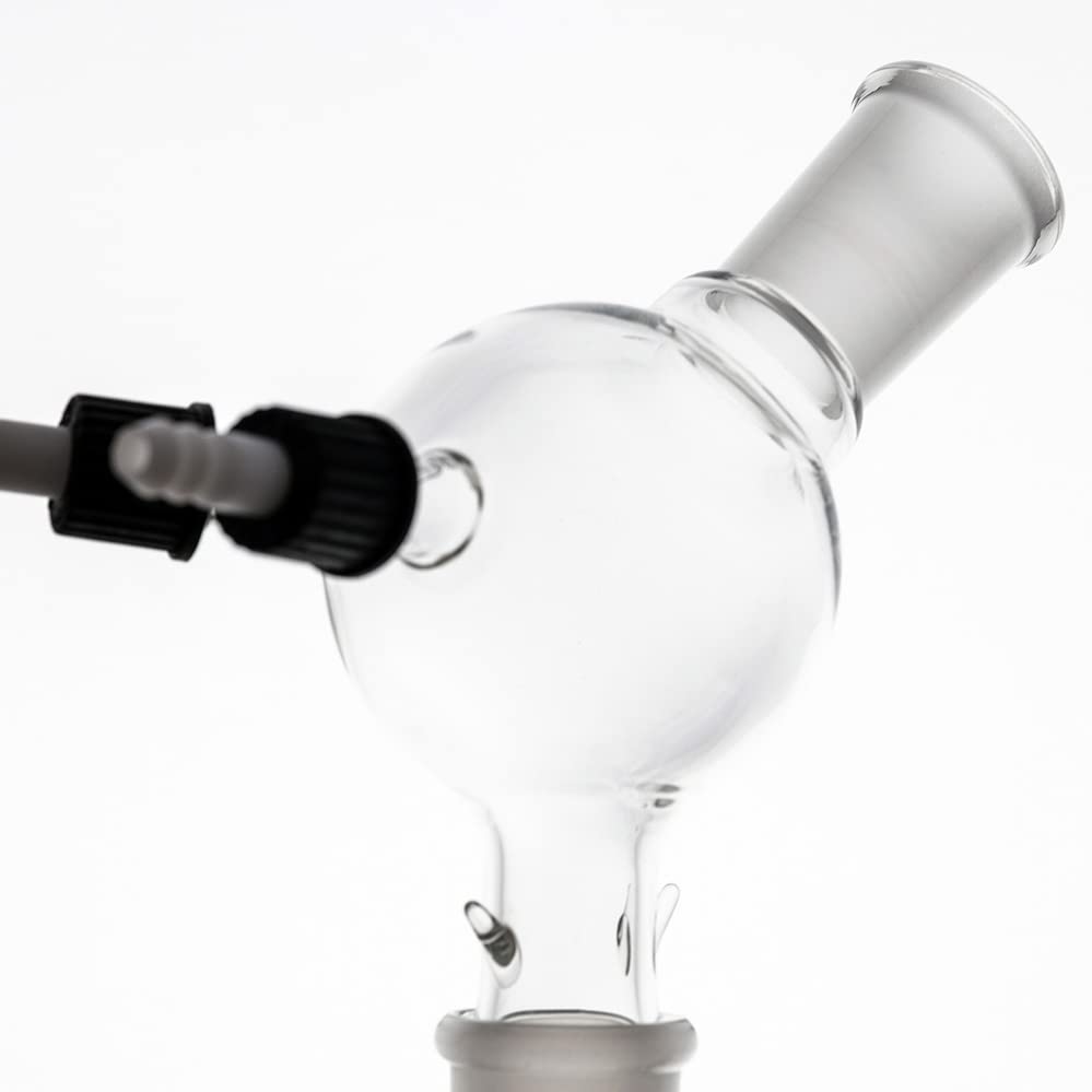 Adaptador de distribución 2440 de destilación de ruta corta. Receptor de destilación de bolas con juntas de 0.945in y doble GL14. Fabricado en