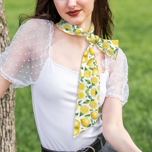 Hand drawn lemon fruit Printing Women's Fashion Scarf - Head Hair Accessories Versatile Scarf for Women Valentine's Day and Mother's Day, Black, One Size4