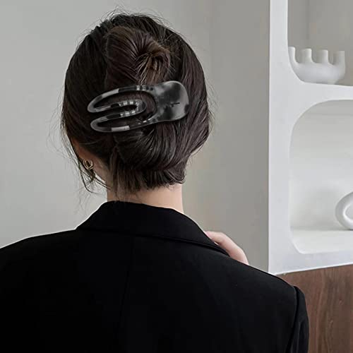 4 Pcs French Concord Flat Hair Clips, 3.54 Inch Curved Hair Claw Alligator Hair Clips Volume Strong Hold Banana Barrettes Hair Clamps Jaw Clips For Women #TOP6