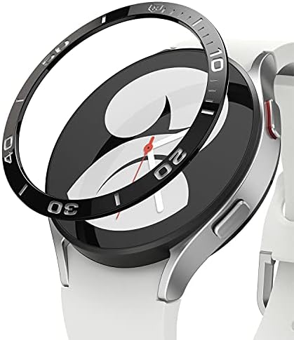 Ringke Bezel Styling Compatible with Samsung Galaxy Watch 5/4 40mm Adhesive Frame Ring Cover Anti Scratch [Aluminum] Protection for Galaxy Watch 5/4 40mm - Black [40-15]