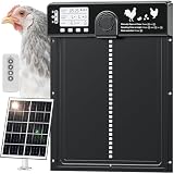 CHAMUTY - Puerta de gallinero automática solar grande con sensor luminoso, función antipellizco