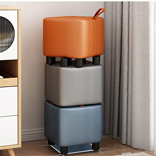 Lot de 3 petits tabourets en bois massif polyvalents pour le salon