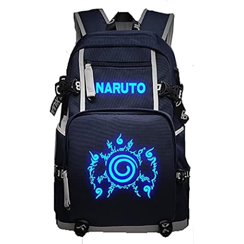 47-B Large-capacity Men And Women Student Bags, Luminous Design Backpack, Animation Shoulder Bag (Color : Blue-A, Size : M-30C*46 * 15CM) Cover