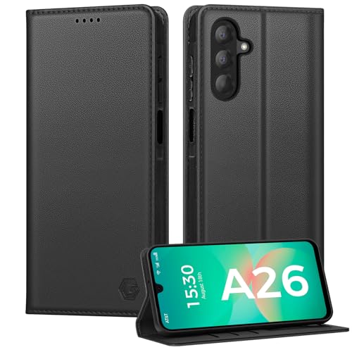 Kirnntca Handyhülle für Samsung Galaxy A26 5G Hülle Kartenfach Premium PU Leder Klapphülle Schutzhülle Standfunktion Tasche Flip Case für Samsung Galaxy A26 5G - Schwarz