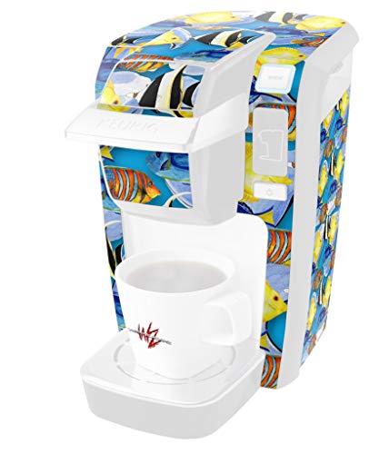 WraptorSkinz Decal Style Vinyl Skin compatible for Keurig K10 / K15 Mini Plus Coffee Makers Tropical Fish 01 Blue Medium (COFFEE MAKER NOT INCLUDED)