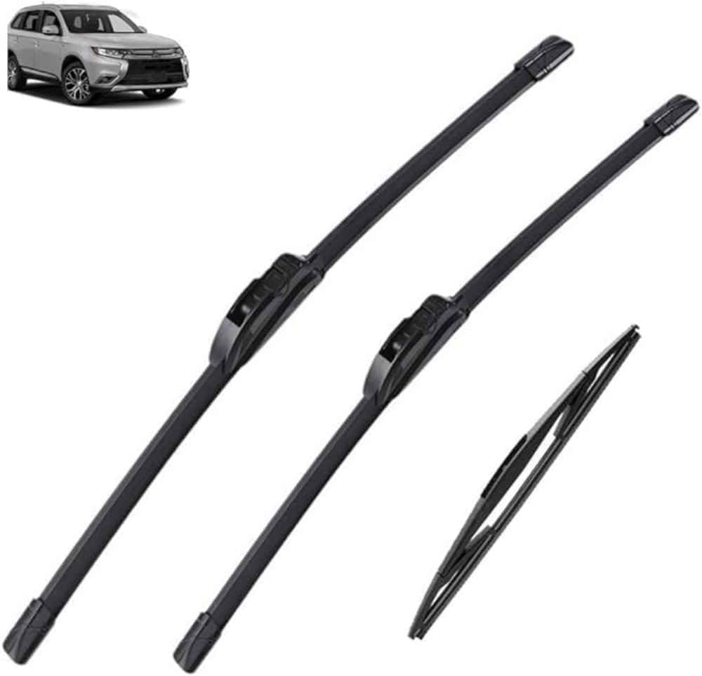 NYSLDSCO Premium Exact Fit Windscreen Wiper Blades for Mitsubishi Outlander 2 2007-2012 2008 Durable Natural Rubber Easy Fit for a Quiet and Streak Free Wipe