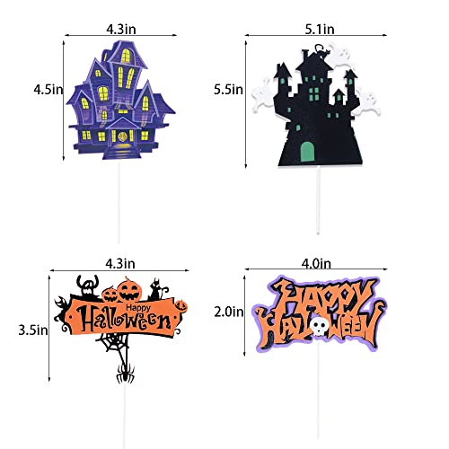24Pcs Halloween Midsummer Festival Theme Party Happy Halloween Cake Topper Cupcake Decoration Set, Plug-In Bat, Pumpkin Smiley, Spider, Ghost, Cat, Bat, Wit (1) #TOP5