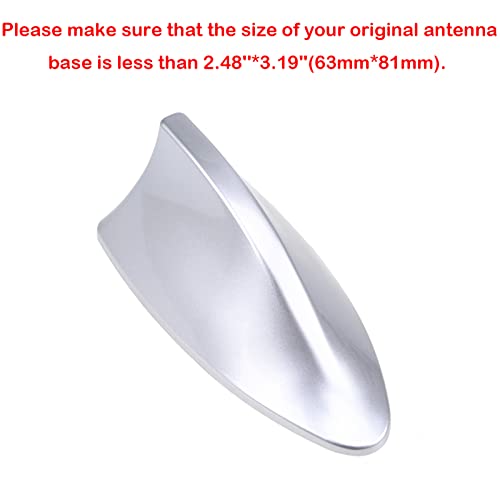 Possbay Shark Fin Antenna Car Shark Fin Antenna Cover With Radio Signal Silver #TOP1