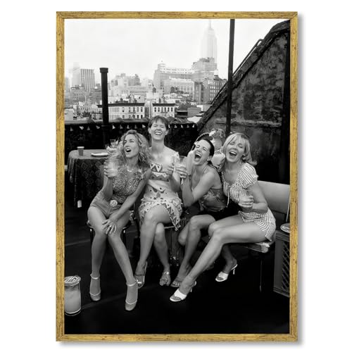 Gold Framed Black and White Canvas Wall Art Vintage New