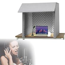 Portable soundproof booth, optimize your recording envirnt, reduce envirntal noise, and easily solve sound quali probs during recording in various ocns The semi-closed design prevents the sound from b muffled and echoed by the fully enclosed structur...