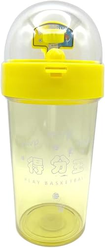 Botella de agua de baloncesto, botella de agua potable de 16 onzas con juego de baloncesto en la parte superior, botella de agua portátil divertida