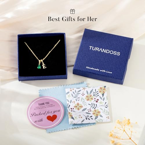 Turandoss June Birthstone Initial Necklaces for Women - Personalized Anniversary Birthday Gifts Dainty Created Alexandrite Birthstone Pendant Letter K Necklace Trendy Jewelry Gifts Wife Sister by Turandoss - Used condition - Image 6