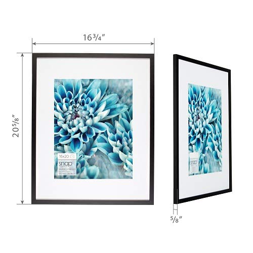 Snap 16X20 Black Wall Picture Frame With Single White Mat For 11X14 Picture #TOP2
