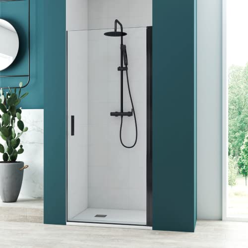 Mampara De Ducha Frontal Puerta Abatible Cabina Ducha Puerta Giratoria Transparente Vidrio Templado De Alta Seguridad De 6mm Con Antical 195cm Altura Perfilería Negro 70cm Mampara De Ducha Frontal Puerta Abatible Cabina Ducha Puerta Giratoria Transparente Vidrio Templado De Alta Seguridad De 6mm Con Antical 195cm Altura Perfilería Negro 70cm