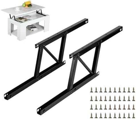 Juego De 2 Bisagras Plegables Para Mesa De Centro - Mecanismo De Elevación, Color Negro, Soporta Hasta 70 Lbs
