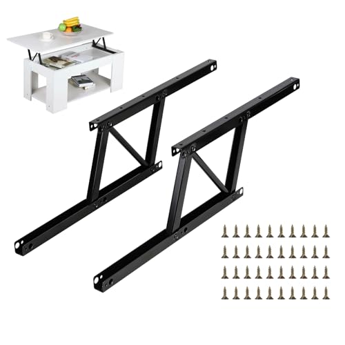 SWAWIS 1 Paire Charniere Table Basse, Lift Up Ressort Charnière avec Vis, 30kg, Table basse Mécanisme Quincaillerie Montage Ressort Charnière pour Table Basse Bureau
