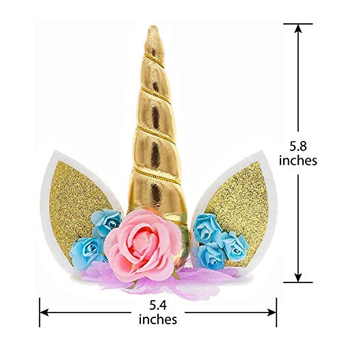 Unicorn Cake Topper With Eyelashes And 24 Pieces Double Sided Unicorn Cupcake Toppers Set For Birthday Party Supplies, Wedding, Baby Shower #TOP2
