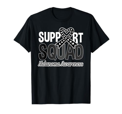 Support Squad Black Ribbon Heart Awareness Camiseta