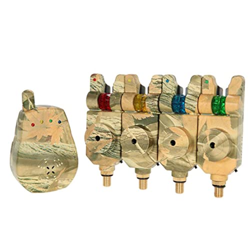 Ensemble d'alarme de morsure de pêche Ensemble d'outils de camouflage sans fil Kit d'outils de pêche avec récepteur 5pcs, accessoires de pêche