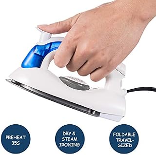 MORGREAT Travel Mini Iron, Portable Steam Iron for Clothes, Handheld Steamer, Steam Iron