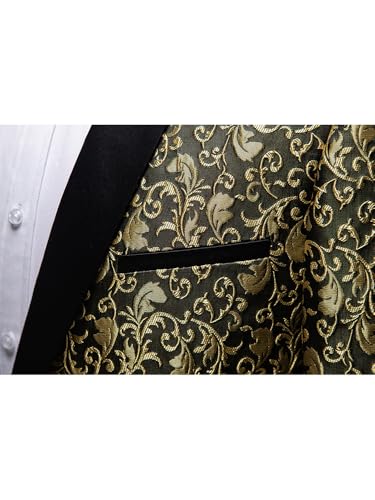 Men's Floral Suit Jacket Suit Slim Fit Flower Jacquard Tuxedo Dinner Party Prom Wedding Classic Blazer Jackets4