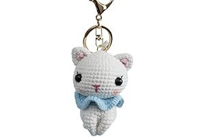 Crochet Cat Keychain Saving Kitty Stuck