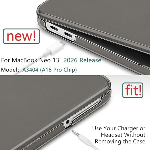 DONGKE Matte Frosted Compatible with MacBook Neo 13 Inch 2026 (Model A3404 | A18 Pro Chip) | Anti-Fingerprint Hard Shell, Ultra Slim, Non-Slip, Lightweight Protective Cover | Frosted Black by DONGKE - Used condition - Image 3