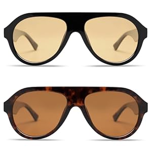 VANLINKER Retro Aviator Polarized Sunglasses for Men Women Trendy 70s Vintage Plastic Frame Sun Glasses VL9750