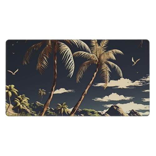 Tapis de souris de jeu grand format 74,9 x 40,6 cm palmier avec base caoutchouc